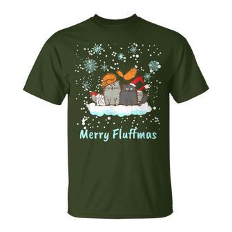 Christmas I Merry Fluffmas I Christmas Cats Cat T-Shirt - Geschenkecke