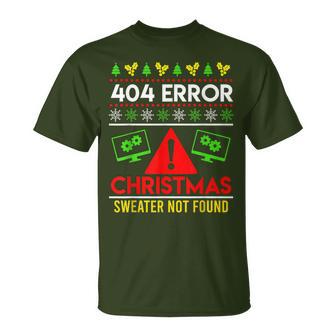 Christmas Slogan 404 Error Sweater Not Found Ugly Christmas T-Shirt - Geschenkecke