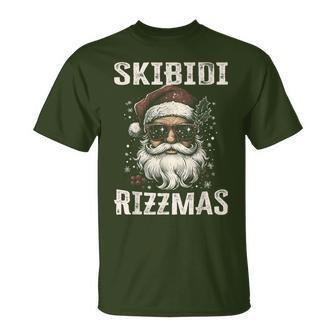 Cool Santa Claus With Sunglasses Skibidi Rizzmas T-Shirt - Geschenkecke