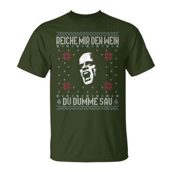 Empire Me The Wine X Du Dumme Sau Xmas Wineino Meme T-Shirt - Geschenkecke