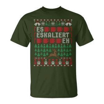 Es Eskaliert Eh Ugly Christmas Sweater Reindeer Christmas T-Shirt - Geschenkecke