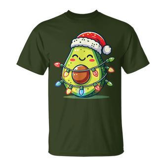 Festive Avocado Santa Christmas Lighting T-Shirt - Geschenkecke