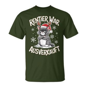 Christmas Cat Reindeer Was Out Sold Out T-Shirt - Geschenkecke