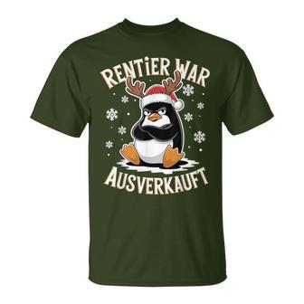 Christmas Penguin Reindeer Was Out Sold Out T-Shirt - Geschenkecke