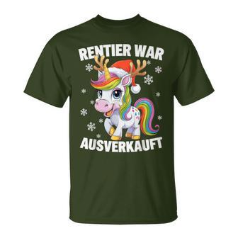 Christmas Unicorn Reindeer Was Out Sold Out T-Shirt - Geschenkecke