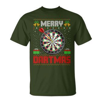 Dart Game Merry Dartmas Xmas Santa Ugly Dart's Christmas T-Shirt - Geschenkecke