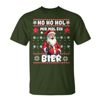 Saying Ho Ho Hol Mir Mal Ein Bier Ugly Christmas T-Shirt - Geschenkecke