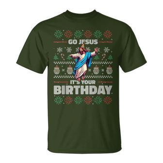 Go Jesus It's Your Birthday Fun Ugly Christmas Sweater Meme T-Shirt - Geschenkecke