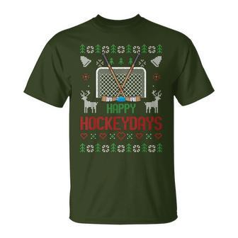 Happy Hockey Days Hockeydays Ugly Christmas Jumper T-Shirt - Geschenkecke