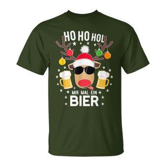 Ho Ho Hol Mir Mal Ein Bier Reindeer Christmas T-Shirt - Geschenkecke