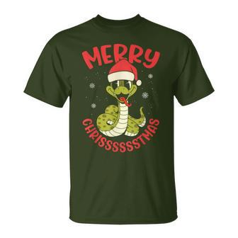 Merry Chrisssstmas Snake Cute Snake Christmas T-Shirt - Geschenkecke