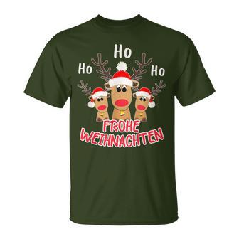 Merry Christmas Reindeer Ho Ho Ho Elk Christmas T-Shirt - Geschenkecke