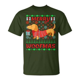 Merry Woofmas Dachshund Christmas Jumper T-Shirt - Geschenkecke