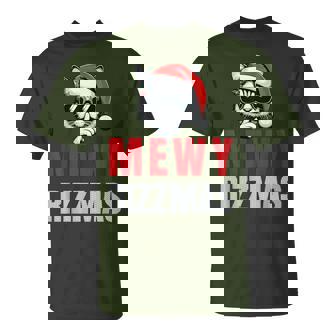 Mewy Rizzmas Santa Cat Mewing Joke Rizz Xmas T-Shirt | Mazezy