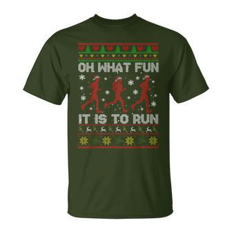 Oh What Fun It Is To Run Christmas Jumper T-Shirt - Geschenkecke