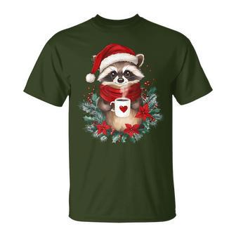 Raccoon Coffee Children Christmas Raccoon T-Shirt - Geschenkecke