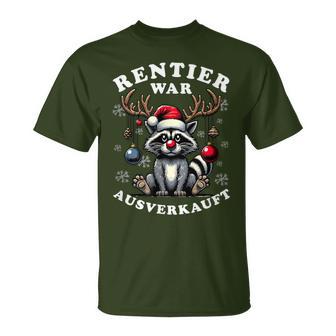 Reindeer Was Out Sold Out Raccoon Christmas T-Shirt - Geschenkecke