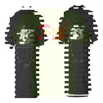 Reno En Un Bolsillo Divertido Navidad Adolescentes Santa Claus Navidad Camiseta unisex - Regaloses