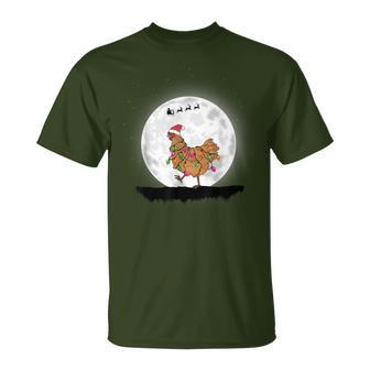 Santa Chicken Christmas Lights Chicken Farmer Christmas T-Shirt - Geschenkecke