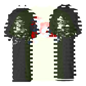 Santa Doing Push-Ups Salle De Sport Entraînement Physique Noël T-Shirt - Cadeauxyz