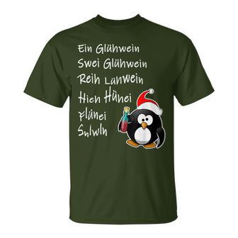 With Text 'Ein Glühwein' A Mulled Wine Swei Mulled Wine Penguin For Christmas T-Shirt - Geschenkecke