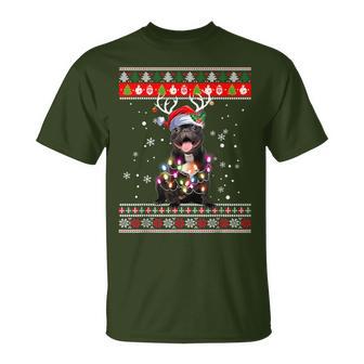 Ugly Christmas Jumper French Bulldog Dog Puppy Christmas Pajamas T-Shirt - Geschenkecke