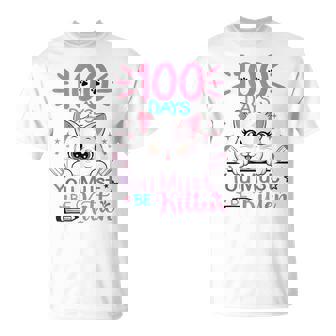 100 Days Of School You Must Be Kitten Cat 100Th Day Girls T-Shirt | Mazezy