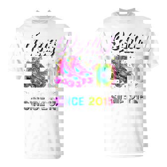 10Th Birthday Girl 10 Year Old Roller Skate Skating T-Shirt - Seseable