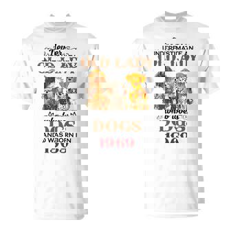 1969 An Old Lady Who Loves Dogs T-Shirt | Mazezy