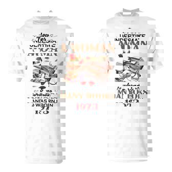 1973 A Woman Who Reads Many Books T-Shirt | Mazezy