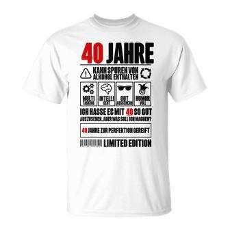 40Th Birthday 40 Years Decorative T-Shirt - Geschenkecke