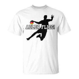 Adler Flieg Handball Fan Outfit Gray T-Shirt - Geschenkecke