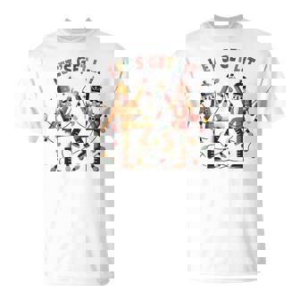 Aesthetic Christmas Light & Nut Cracker Let's Get Lit Xmas T-Shirt - Monsterry