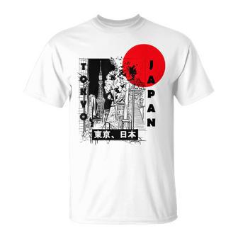 Aesthetic Retro Tokyo Tower Silhouette Japan Fans T-Shirt - Geschenkecke