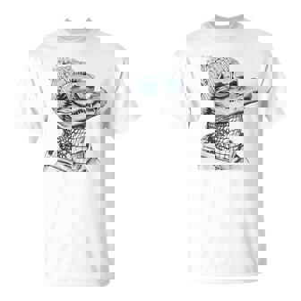 Alligator Crocodile Sunglasses Retro Vintage Chill Cool T-Shirt - Monsterry