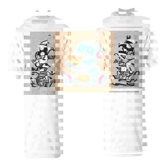 AI Robot Eating Pizza T-Shirt - Monsterry