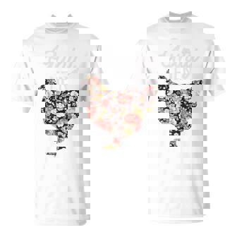 Aunty Hen Flowers Chicken Farm Aunt Auntie Women T-Shirt | Mazezy