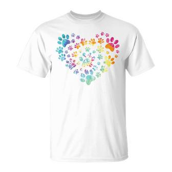 Backprint Perros Huellas Perros Animales Huellas Camiseta unisex - Regaloses