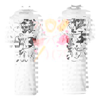 Baseball Coquette Bow Girls Baseball Cheer Mom Mama T-Shirt - Monsterry