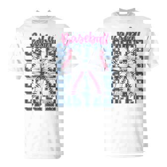 Baseball Sister Coquette Bow Biggest Fan Sport Lovers Girl T-Shirt - Thegiftio