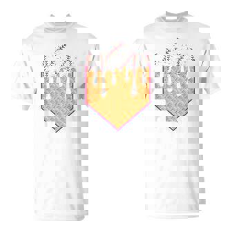 Baseball Waffle Cone Home Plate With Ice Cream Drip T-Shirt | Seseable CA