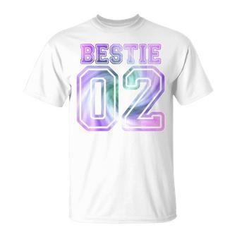 Bff 02 Best Friends Matching Bestie For 2 Tie Dye On Back T-Shirt - Geschenkecke