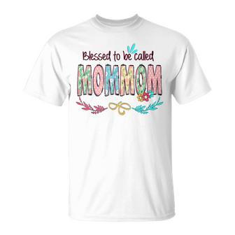Blessed To Be Called Mommom Floral Mother's Day T-Shirt - Thegiftio