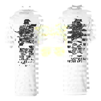 Boy Mom Camo Messy Bun Camouflage Mama 2022 T-Shirt - Monsterry
