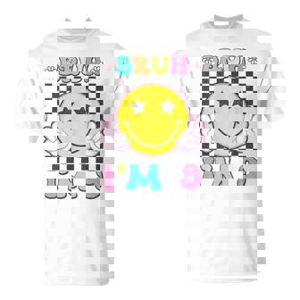 Bruh I'm 9 Groovy 9Th Birthday 9 Years Old Girls Boys T-Shirt - Monsterry