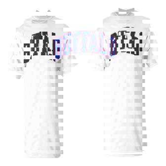 Buffalo Distressed Text Retro Varsity Pride T-Shirt - Thegiftio UK