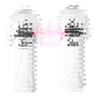 Burdeos Francia Minimalista Horizonte De La Ciudad Camiseta unisex - Regaloses