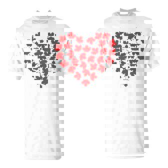 Canada Flag Proud Canadian Maple Leaf Heart T-Shirt - Monsterry