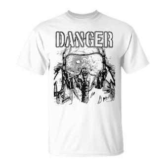 Casco De Avión Danger Color Azul Marino Camiseta unisex - Regaloses