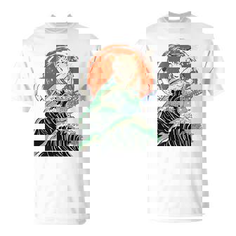 Chat Japonais Samurai Ninja La Grandeague Kanagawa Sur Le Dos T-Shirt - Cadeauxyz